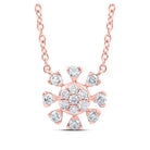 Enchanting Rose Gold Diamond Cluster Necklace - Splendid Jewellery