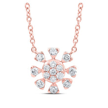 Load image into Gallery viewer, Enchanting Rose Gold Diamond Cluster Necklace - Splendid Jewellery