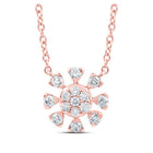 Enchanting Rose Gold Diamond Cluster Necklace - Splendid Jewellery