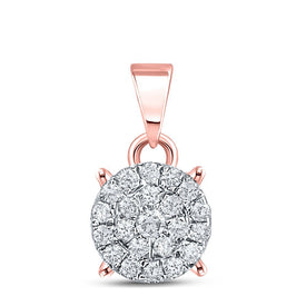 Enchanting Rose Gold Diamond Cluster Pendant - Splendid Jewellery
