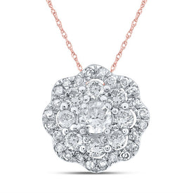 Enchanting Rose Gold Diamond Cluster Pendant - Splendid Jewellery