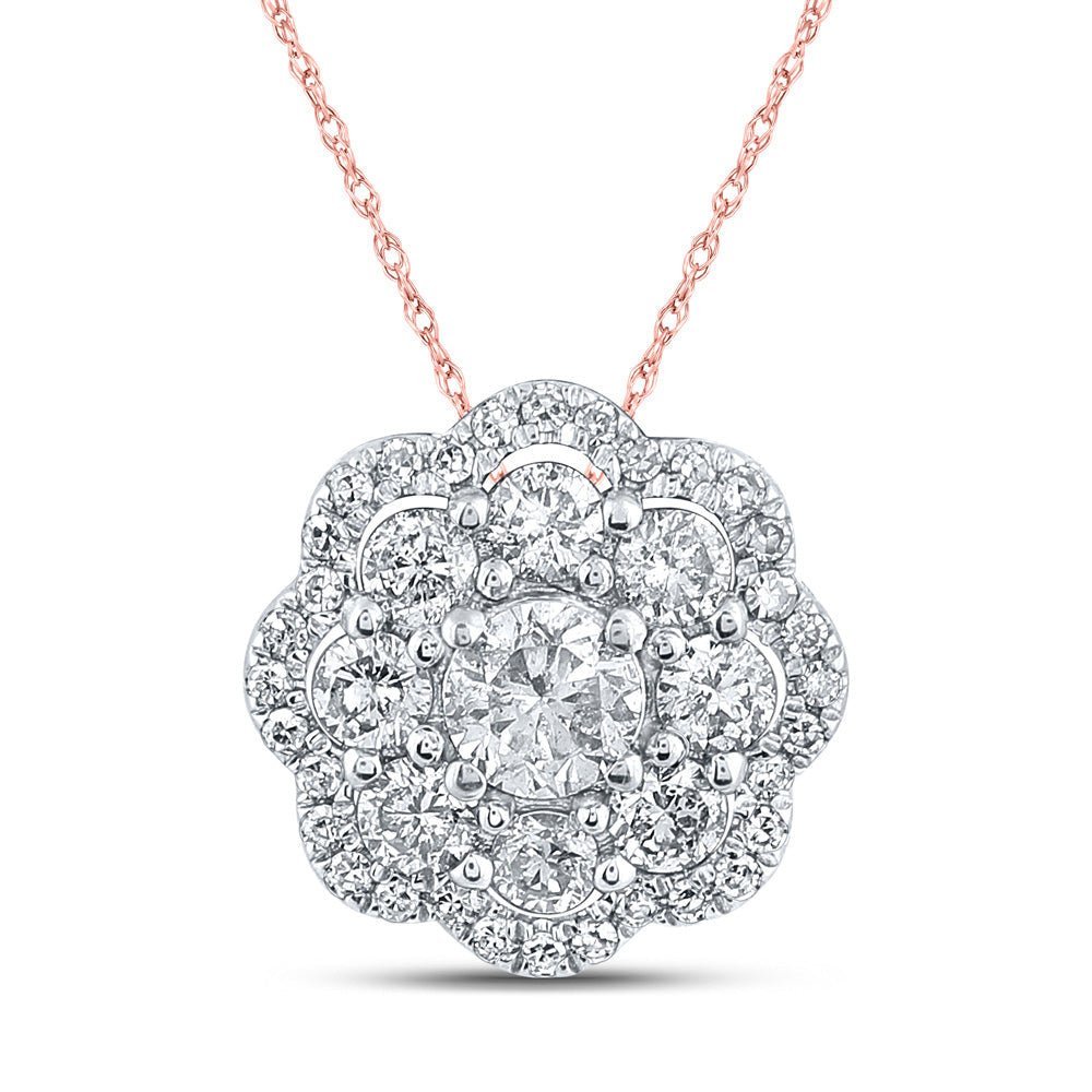 Enchanting Rose Gold Diamond Cluster Pendant: A Captivating Celebration of Romance and Elegance - Splendid Jewellery