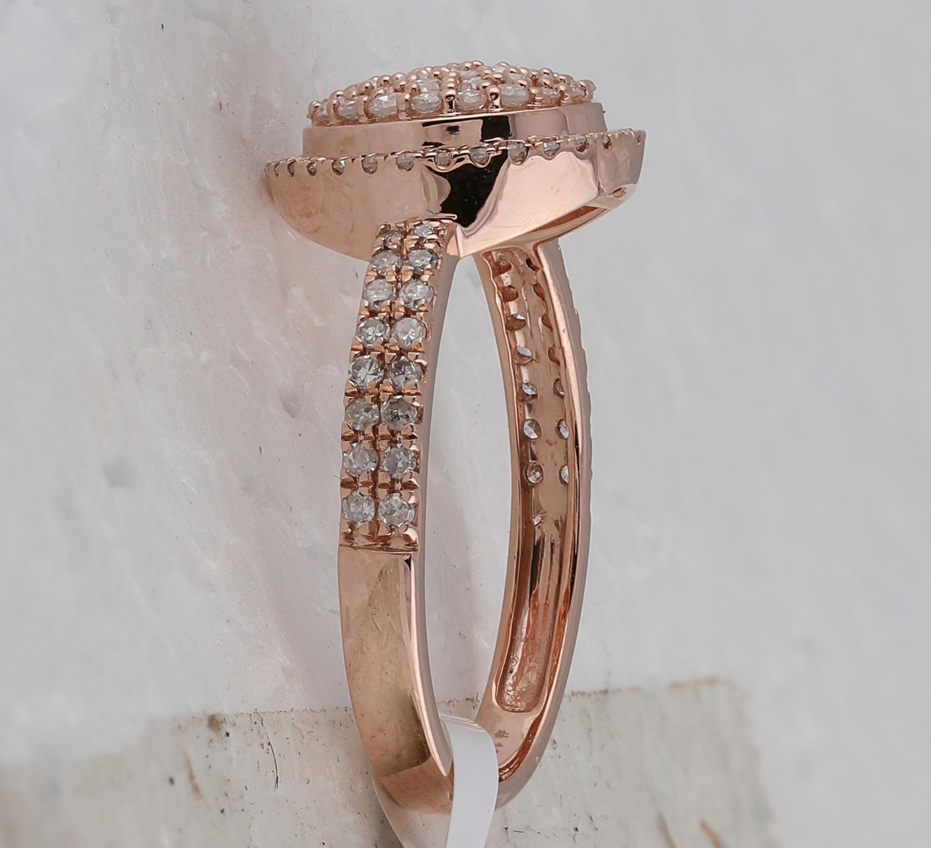 Enchanting Rose Gold Diamond Cluster Ring - Splendid Jewellery