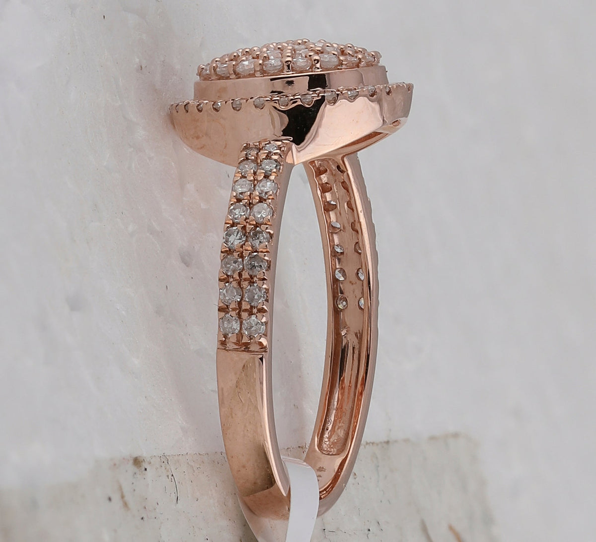 Enchanting Rose Gold Diamond Cluster Ring - Splendid Jewellery