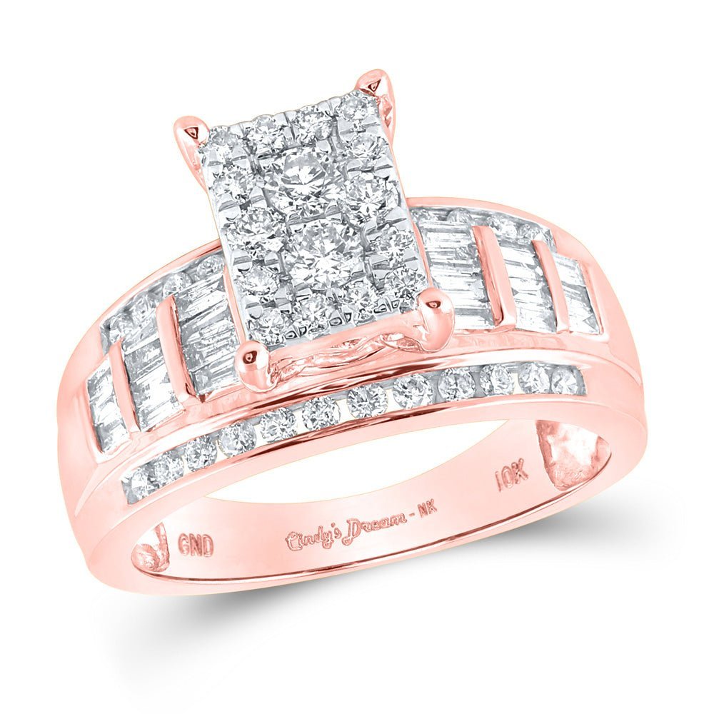Enchanting Rose Gold Diamond Cluster Wedding Ring - Splendid Jewellery