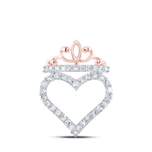 Load image into Gallery viewer, Enchanting Rose Gold Diamond Crown Heart Pendant - Splendid Jewellery