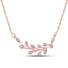 Enchanting Rose Gold Diamond Floral Branch Necklace - Splendid Jewellery