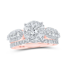 Load image into Gallery viewer, Enchanting Rose Gold Diamond Halo Bridal Wedding Ring Set - Splendid Jewellery