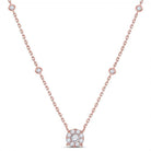 Enchanting Rose Gold Diamond Halo Solitaire Necklace - Splendid Jewellery