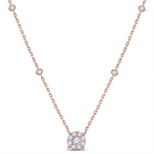 Load image into Gallery viewer, Enchanting Rose Gold Diamond Halo Solitaire Necklace - Splendid Jewellery