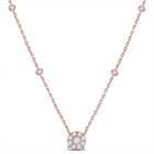 Enchanting Rose Gold Diamond Halo Solitaire Necklace - Splendid Jewellery