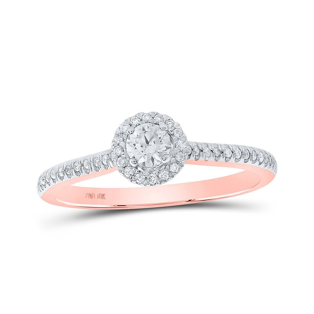 Enchanting Rose Gold Diamond Halo Wedding Ring: A Timeless Symbol of Love and Elegance - Splendid Jewellery