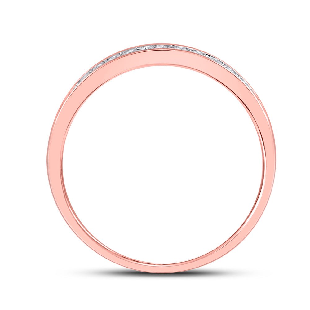 Enchanting Rose Gold Diamond Halo Wedding Ring Set - Splendid Jewellery