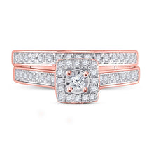 Load image into Gallery viewer, Enchanting Rose Gold Diamond Halo Wedding Ring Set - Splendid Jewellery