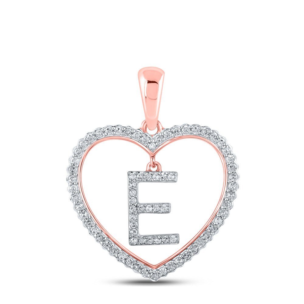 Enchanting Rose Gold Diamond Heart E Pendant - Splendid Jewellery