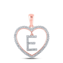 Load image into Gallery viewer, Enchanting Rose Gold Diamond Heart E Pendant - Splendid Jewellery