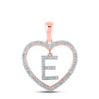 Enchanting Rose Gold Diamond Heart E Pendant - Splendid Jewellery