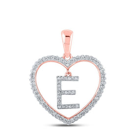Enchanting Rose Gold Diamond Heart E Pendant - Splendid Jewellery