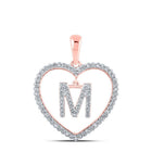 Enchanting Rose Gold Diamond Heart Initial Pendant - Splendid Jewellery