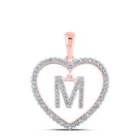 Enchanting Rose Gold Diamond Heart Initial Pendant - Splendid Jewellery