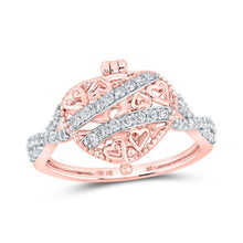Load image into Gallery viewer, Enchanting Rose Gold Diamond Heart Locket Ring - Splendid Jewellery