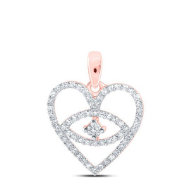 Enchanting Rose Gold Diamond Heart Pendant - Splendid Jewellery
