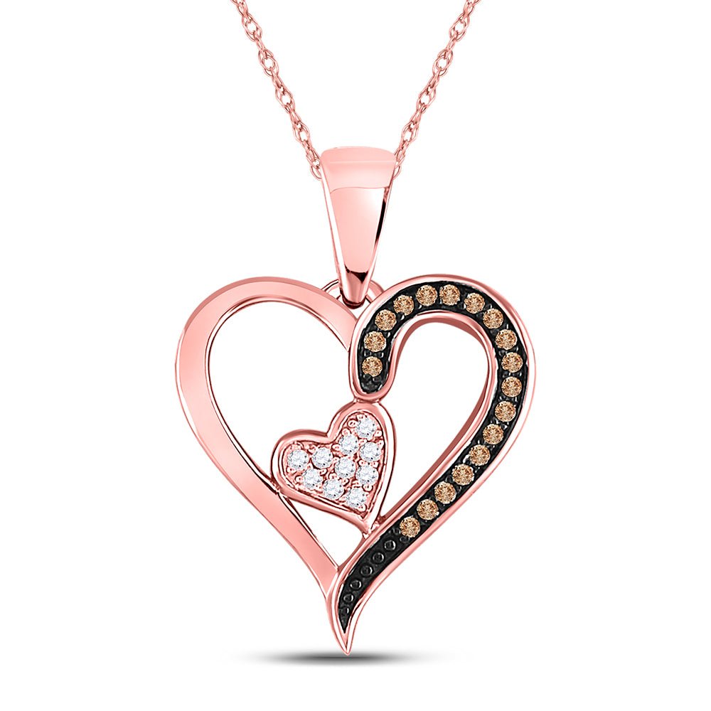 Enchanting Rose Gold Diamond Heart Pendant - A Symbol of Love and Elegance - Splendid Jewellery