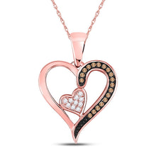 Load image into Gallery viewer, Enchanting Rose Gold Diamond Heart Pendant - A Symbol of Love and Elegance - Splendid Jewellery