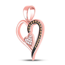 Load image into Gallery viewer, Enchanting Rose Gold Diamond Heart Pendant - A Symbol of Love and Elegance  Side View from Splendid Jewellery