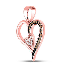 Enchanting Rose Gold Diamond Heart Pendant - A Symbol of Love and Elegance - Splendid Jewellery