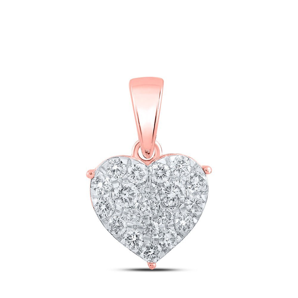 Enchanting Rose Gold Diamond Heart Pendant - A Symbol of Love and Romance - Splendid Jewellery