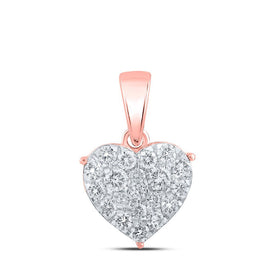 Enchanting Rose Gold Diamond Heart Pendant - A Symbol of Love and Romance - Splendid Jewellery