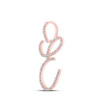 Enchanting Rose Gold Diamond Initial Pendant - Personalized E Letter Necklace - Splendid Jewellery