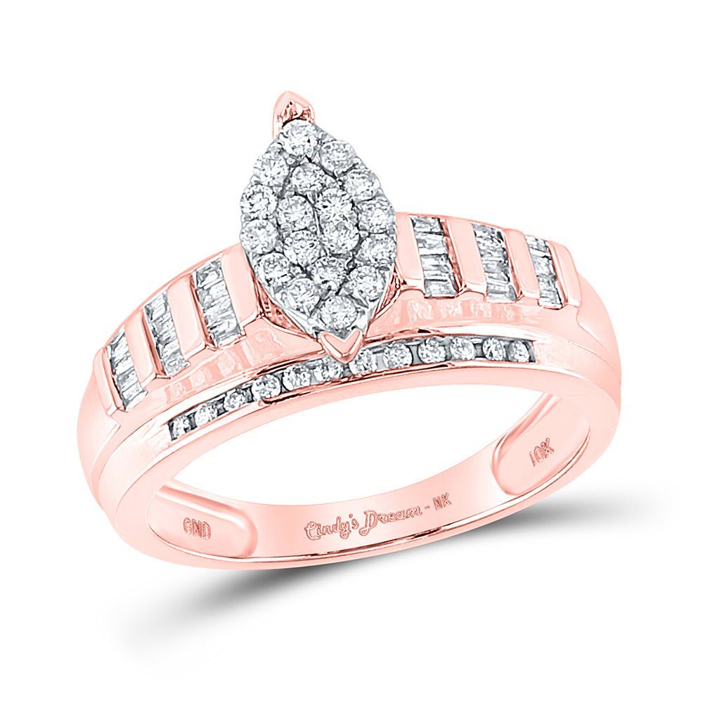 Enchanting Rose Gold Diamond Oval Bridal Wedding Ring - Splendid Jewellery