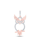 Enchanting Rose Gold Diamond Owl Pendant - Splendid Jewellery