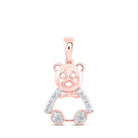 Enchanting Rose Gold Diamond Teddy Bear Pendant - Splendid Jewellery