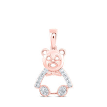 Load image into Gallery viewer, Enchanting Rose Gold Diamond Teddy Bear Pendant - Splendid Jewellery