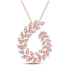 Enchanting Rose Gold Diamond Vine Leaf Pendant - Splendid Jewellery