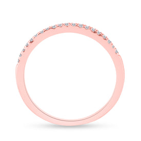 Enchanting Rose Gold Diamond Wedding Ring Set Top View from Splendid Jewellery