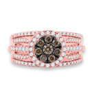 Enchanting Rose Gold Diamond Wedding Ring Set Front View from Splendid Jewellery