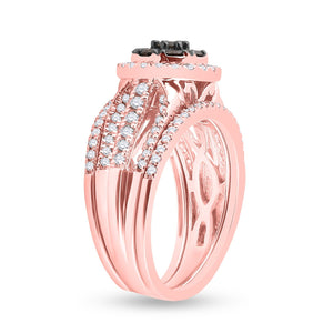 Enchanting Rose Gold Diamond Wedding Ring Set - Splendid Jewellery