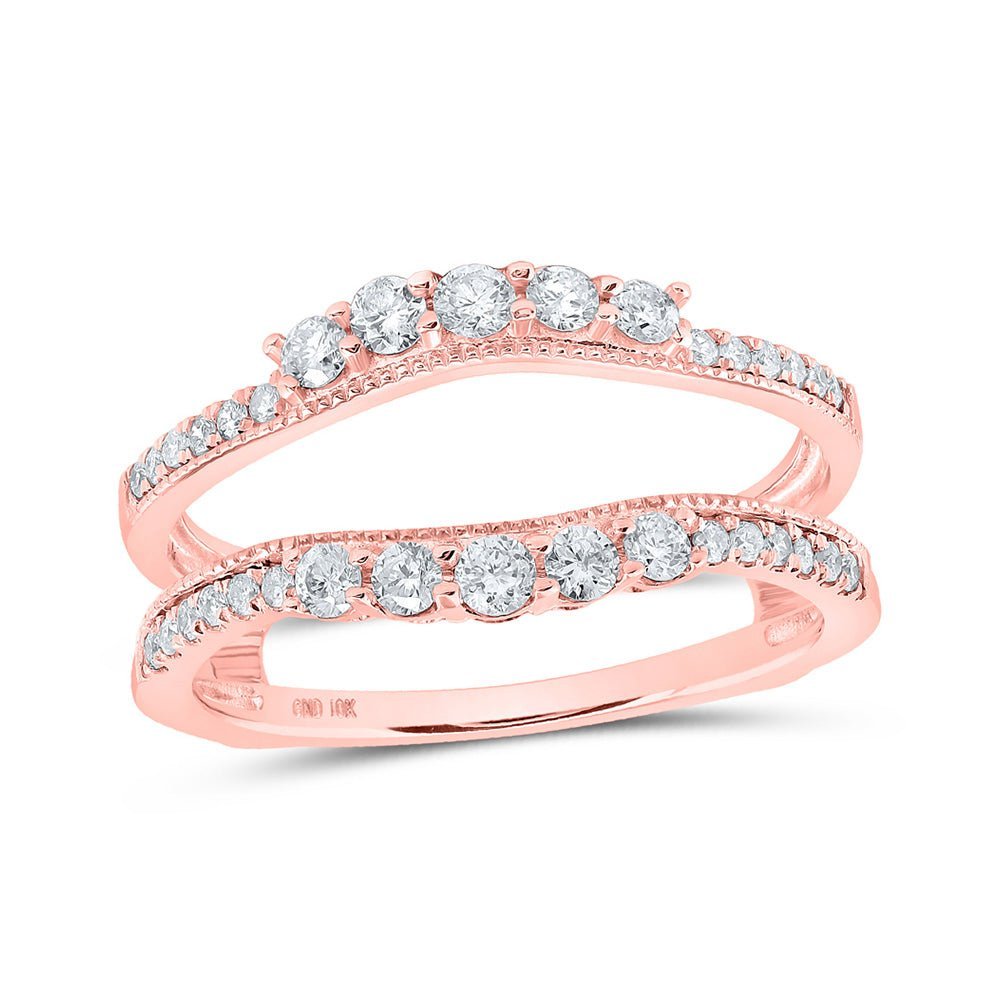 Enchanting Rose Gold Diamond Wrap Enhancer Wedding Band - Splendid Jewellery