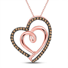 Load image into Gallery viewer, Enchanting Rose Gold Double Heart Diamond Pendant - Splendid Jewellery