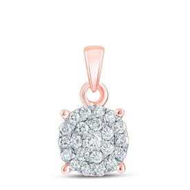 Enchanting Rose Gold Floral Diamond Pendant - Splendid Jewellery