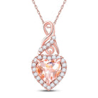 Enchanting Rose Gold Heart Pendant with Morganite and Diamonds - Splendid Jewellery