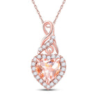 Enchanting Rose Gold Heart Pendant with Morganite and Diamonds - Splendid Jewellery