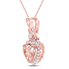 Enchanting Rose Gold Heart Pendant with Morganite and Diamonds - Splendid Jewellery