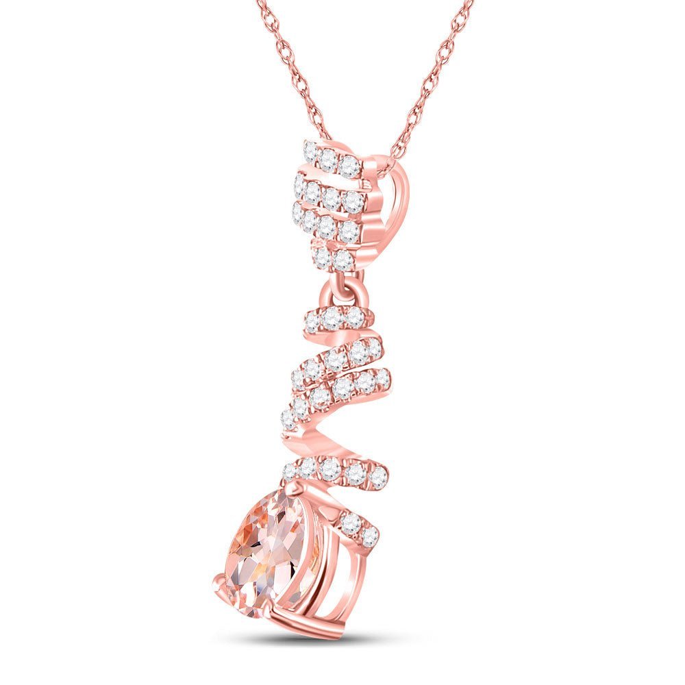 Enchanting Rose Gold Morganite Spiral Pendant - Splendid Jewellery
