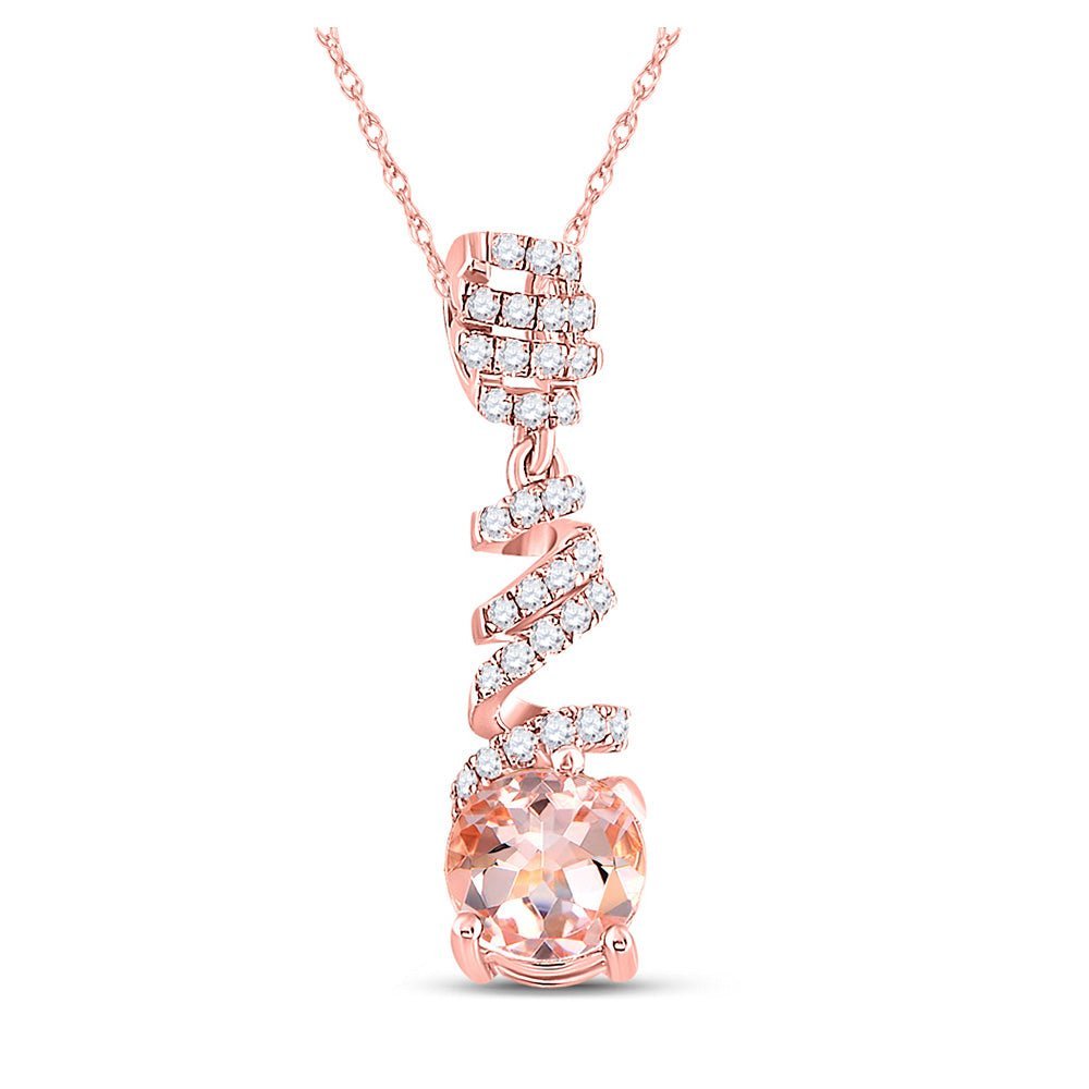 Enchanting Rose Gold Morganite Spiral Pendant - Splendid Jewellery