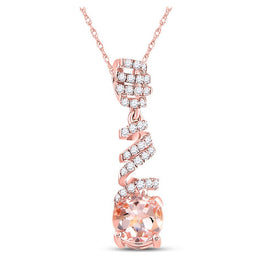 Enchanting Rose Gold Morganite Spiral Pendant - Splendid Jewellery